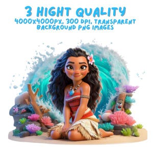 3 Moana hohe Qualität, transparenter Hintergrund PNG T-Shirt Drucke