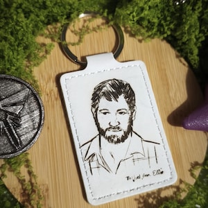 The Last Of Us Faux Leather Laser Engraved Keychain _ Double sided