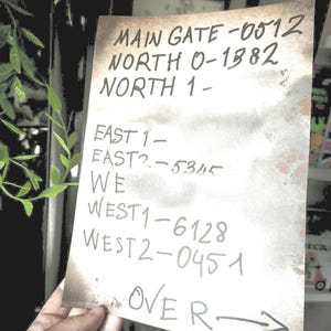 Carta con código de la puerta del centro de Seattle de The Last Of Us