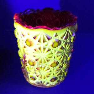 Delightful Glowing Toothpick Holder / Daisy and Button by Mosser (so they say)