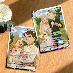 May include: Two VMAX trading cards with wedding illustrations. One card is titled "Garden Vows" and the other "Autumn Journey." Both cards feature couples and text like "Power Couple" and "Magical Moment." The cards have a holographic finish.