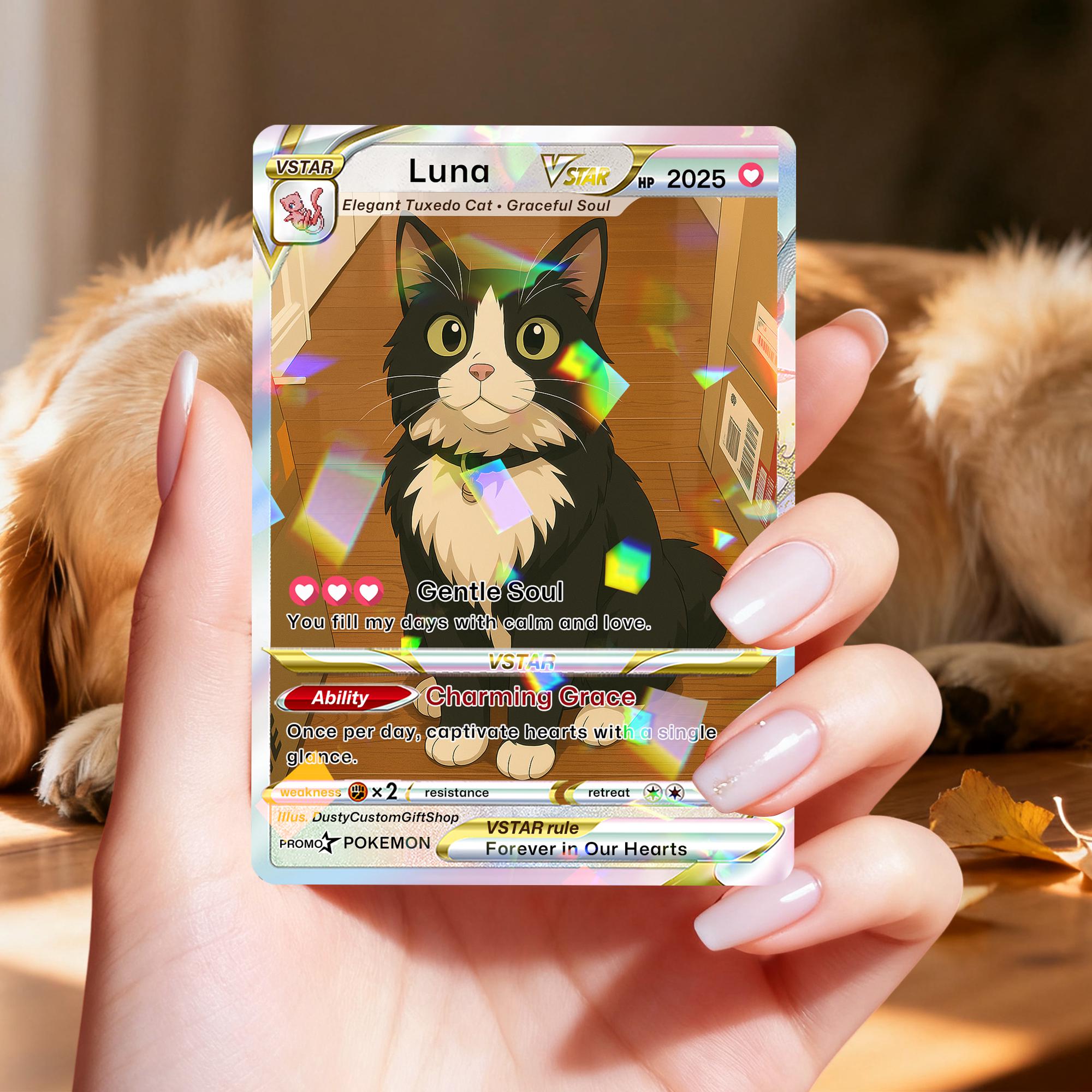 make my pet into a pokemon card Personalized Pet as Pokemon Card, Turn your pet into a Pokemon, Custom  Photo Anime Card, Gift For Him, Gift For Her, Pet Lover Gift Cat Gift main image 0