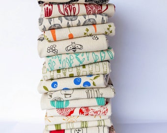 Set of 12 Kitchen Towels, Hand Printed, Choose Your Set, Hostess Gifts