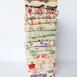 Set of 10 Kitchen Towels, Hand Printed, Choose Your Prints, Bulk Kitchen Towel Set