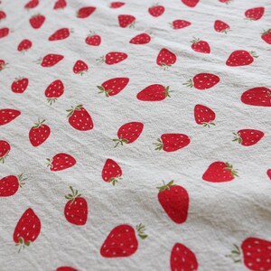 Toalla de cocina con estampado de fresas a mano: Saco de harina de algodón suave imagen 2