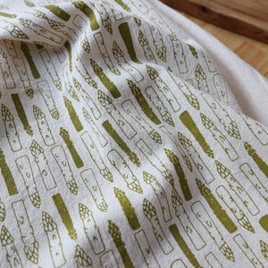 Hand Printed Asparagus Kitchen Towel: Natural Cotton Gardener Gift image 6