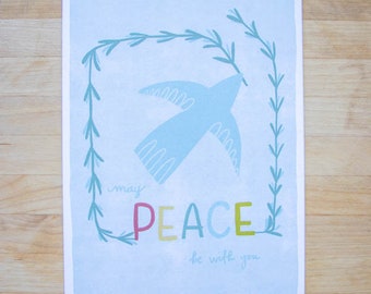 Peace Be With You Card: Sympathy Illustration (5x7 Greeting Card)
