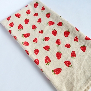 Hand Printed Strawberry Kitchen Towel or Hand Towel