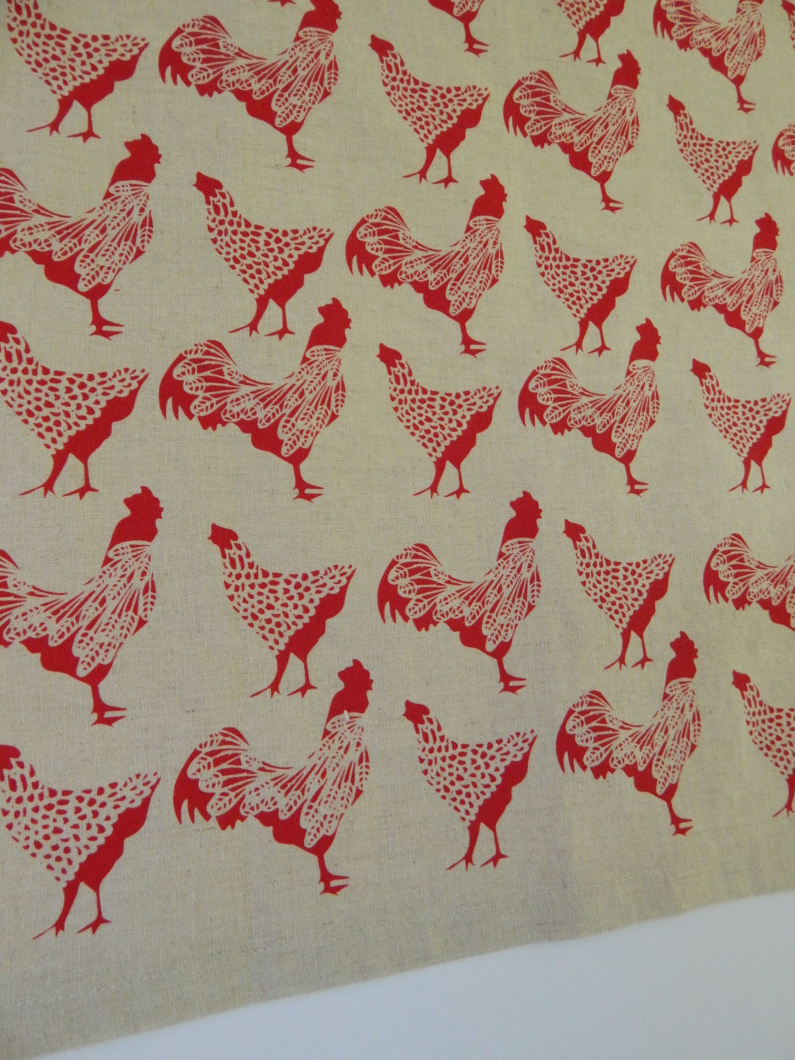 Chicken Cloth Napkins Farmhouse Style Napkins Hand Printed Etsy