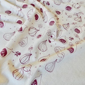 Fig Towel, Kitchen Towel or Hand Towel, Handprinted, Natural Cotton image 3