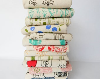 Kitchen Towels, Hand Printed, Choose Your Set of 24, Hostess Gift