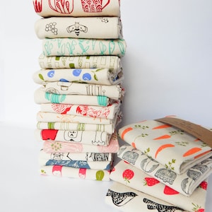 Set of 2 Kitchen Towels, Hand Printed, Choose Your Set, Hostess Gifts, Zero Waste Housewarming Gifts