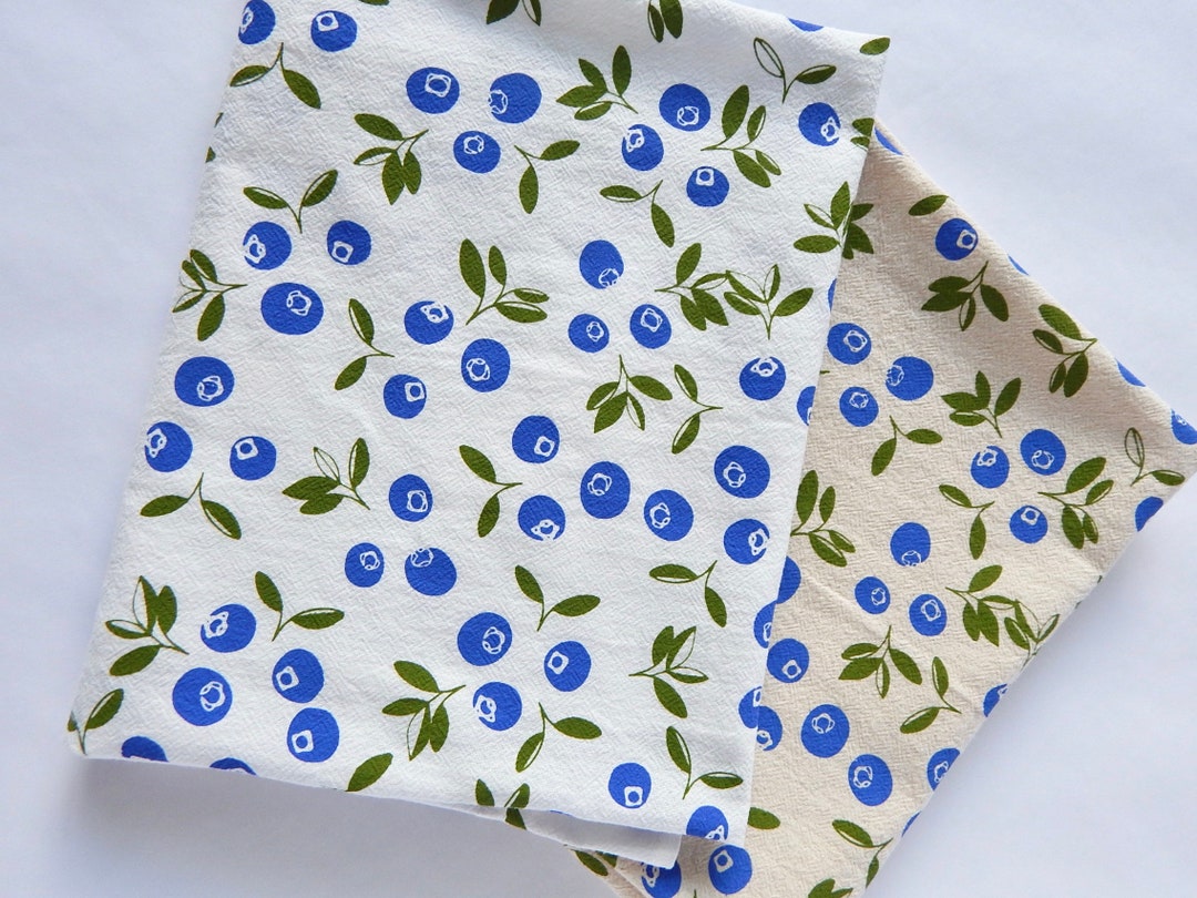 Kitchen Towel, Hand Printed, Blueberries, Blueberry Kitchen Towel