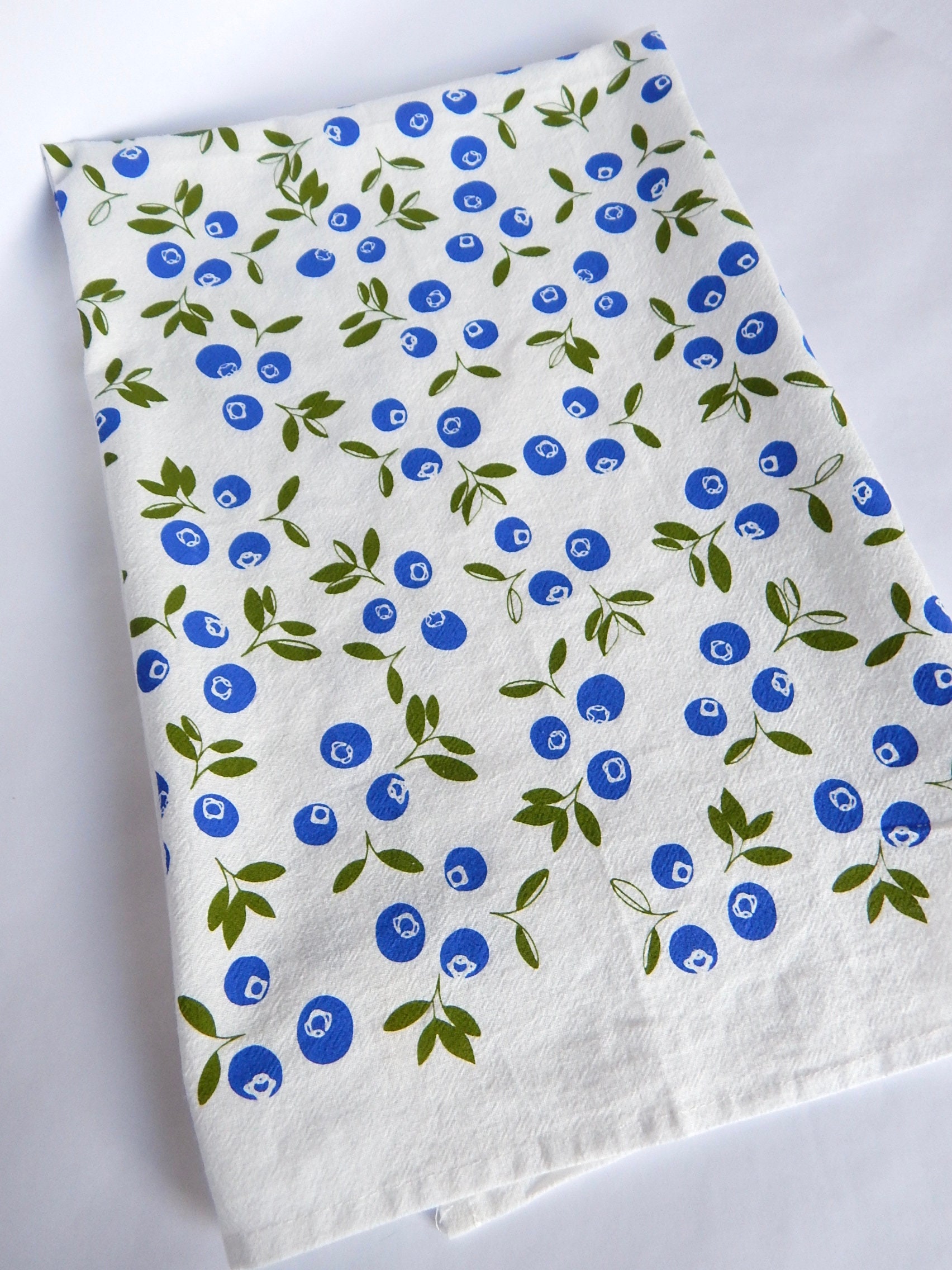 Kitchen Towel Hand Printed Blueberries Blueberry Kitchen Etsy India