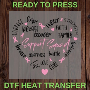 Family DTF Heat transfer ready to press for t-shirt and sweatshirt, Cancer, Cancer Support, Cancer Awareness Shirt, Iron On Transfer