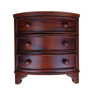 Miniature Mahogany Chest of Drawers: Vintage Dollhouse Dresser