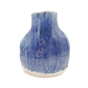 Handmade Ceramic Blue Vase | Unique Pottery with Natural Glaze | Rustic Home Decor | Perfect for Flowers or Display | Artisan Gift Idea