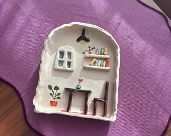 Ceramic Cozy House Hanging Wall Decor