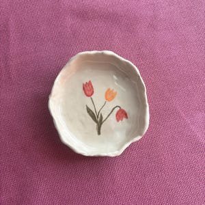 Ceramic dish ceramic plate dessert dish- handpainted plate handmade ceramics-ceramic plate-small food plate-aesthetic plate flower plate