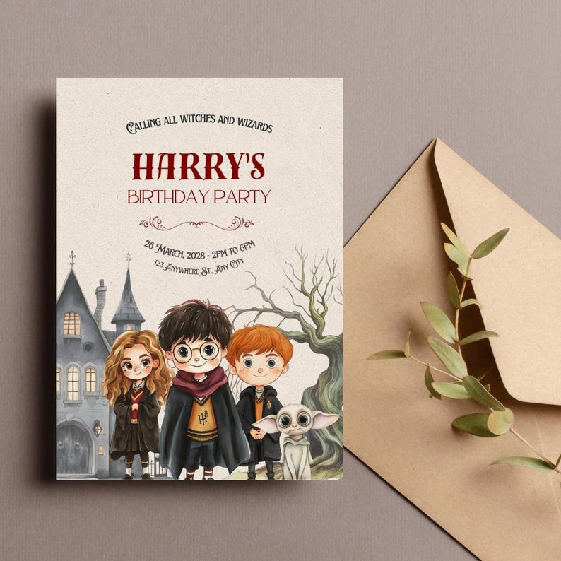 Harry Potter Printable Personalized Kids Birthday Party Invitation ...