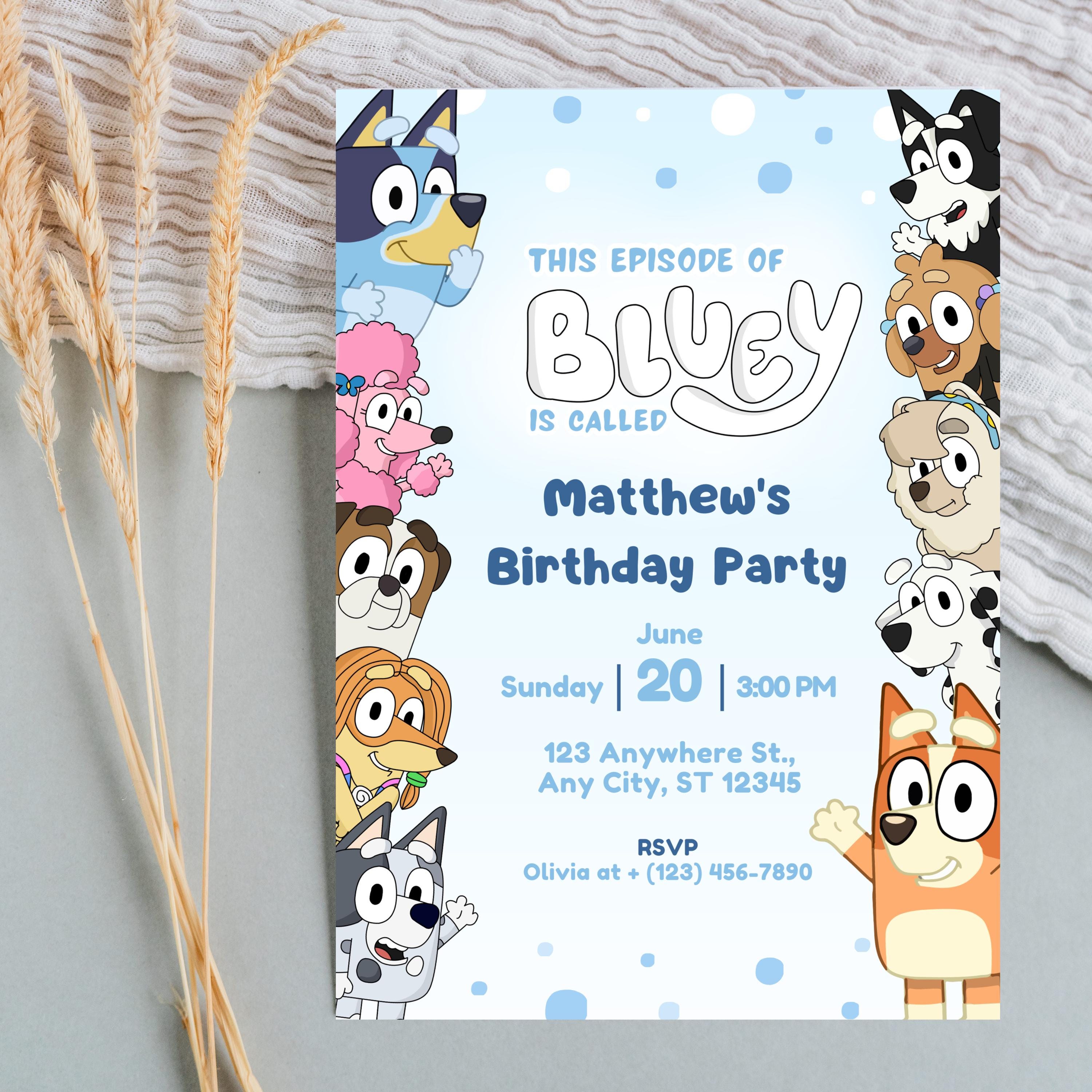 Bluey Customizable Invite