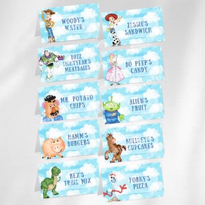 Bearbeitbares Toy Story Geburtstagstischfutterzelt, Toy Story Food Label Template, Toy Story Kids Party Decor, Toy Story Tischkarten, Toy Story Tag
