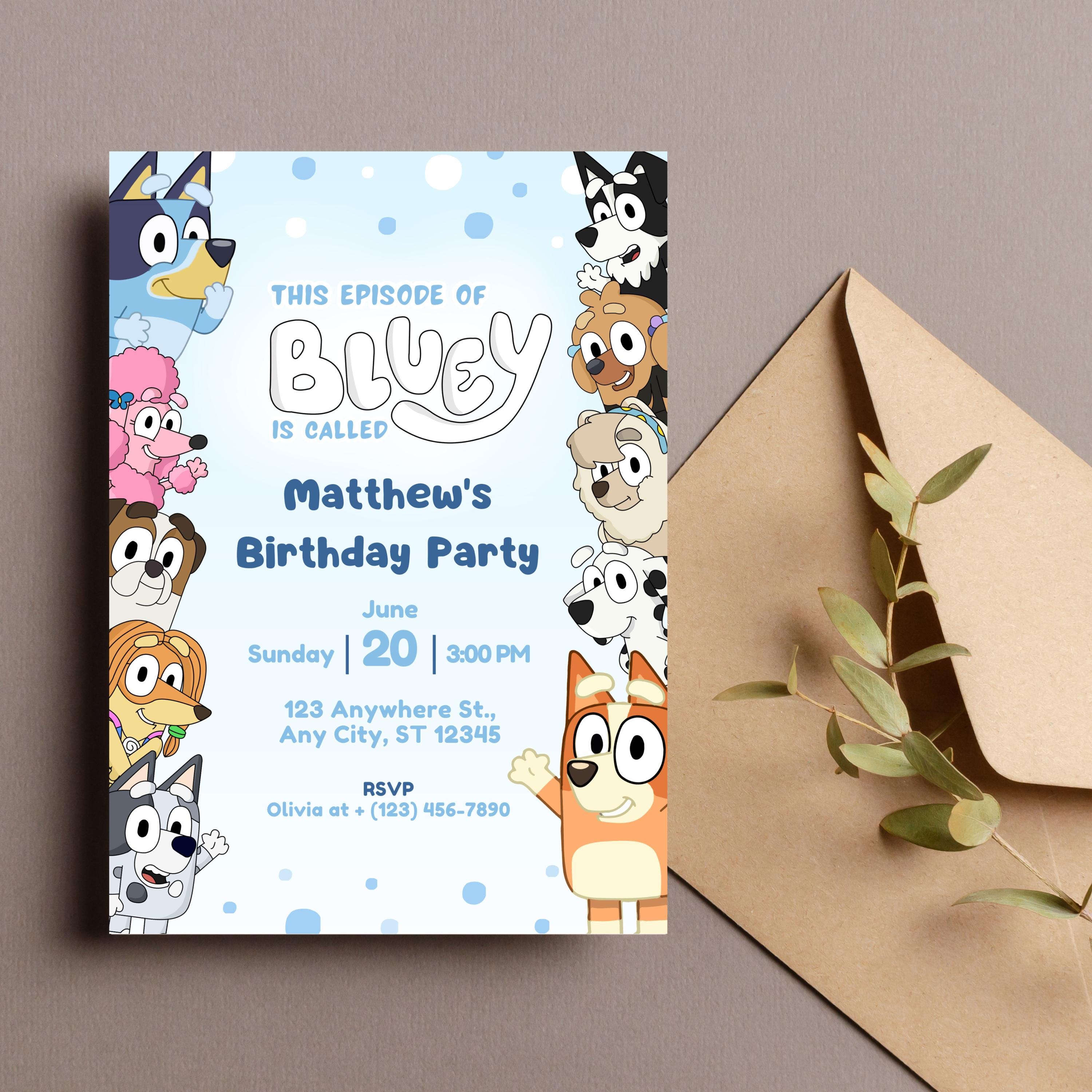 Bluey Customizable Invite