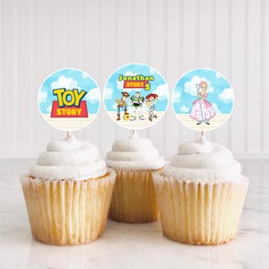 Toy Story Printable Kids Birthday Cupcake Toppers, Two Infinity and Beyond Centerpiece Birthday Party Decor, Toy Story Cutouts Cake Topper