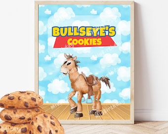 Editable Toy Story Bullseye Cookies Table Sign, Treat Signage for Kids Party, Toy Story Birthday Poster Party Decor