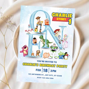 Personalized Toy Story Kids Birthday Party Invitation Template, Toy Story Welcome Sign, Toy Story Party Decor, Toy Story 1st Birthday Invite