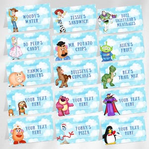 Editable Toy Story Birthday Table Food Tent, Toy Story Food Label Template, Toy Story Kids Party Decor, Toy Story Place Cards, Toy Story Tag