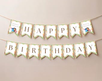 Editable Lilo and Stitch Happy Birthday Banner, Stitch Kids Birthday Banner, Stitch Party Supplies, Stitch Flag Banner, Stitch Party Decor