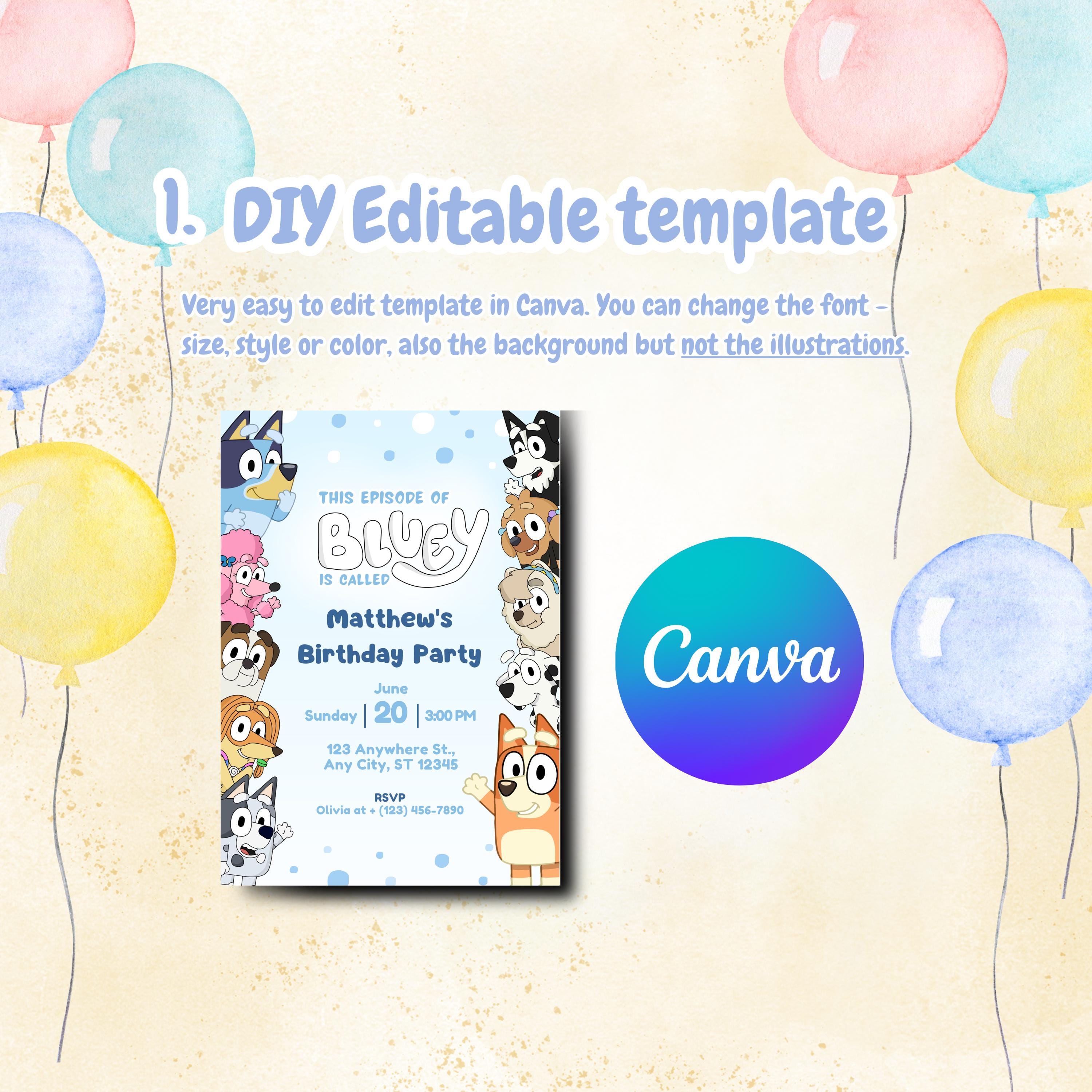 Bluey Customizable Invite