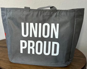Union Proud Canvas Tote – Labor Movement Bag with Poppy