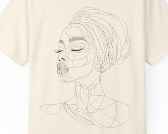 Black Queen Shirt, Strong Women Line Art Tee, Black Girl Magic TShirt, Afro Woman Tee, Strong Women, Boss, Black Woman