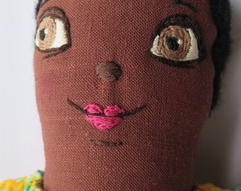 One of a kind modern rag doll. Sweet boy cloth doll