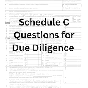 Schedule C Due Diligence questions. 3 pages, includes 2 blank schedule c worksheet.