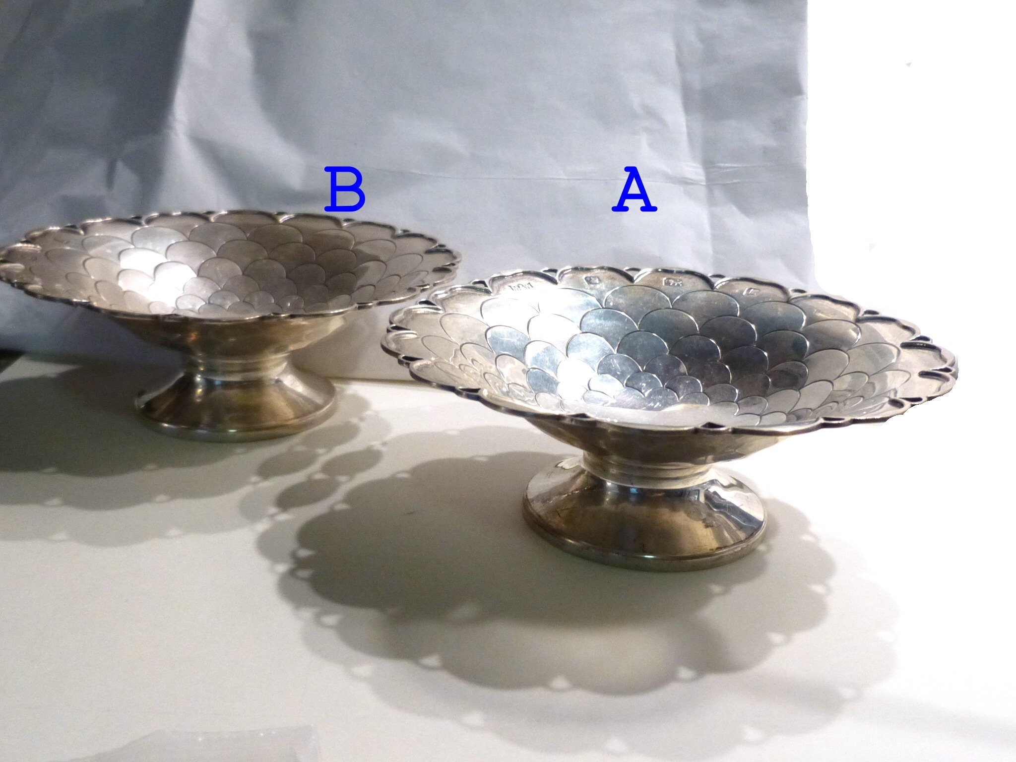 Vintage Mappin & Webb Sterling Silver Bowl, Fish Scale Mum Dish