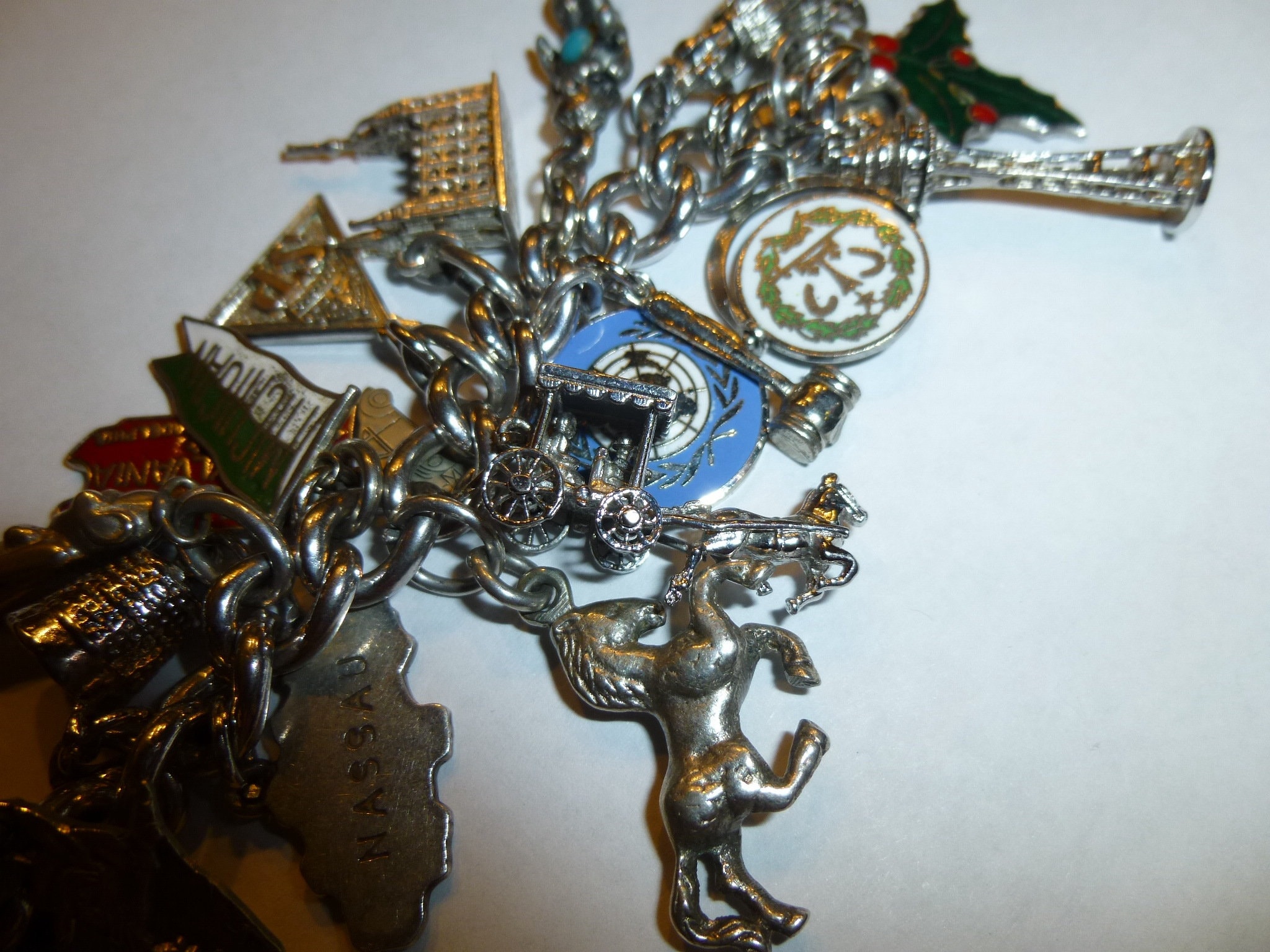 Vintage Charm Bracelet / Loaded with 44 Charms / Most Date
