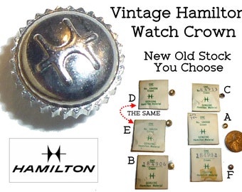 Vintage HAMILTON Watch Replacement Crown. You Choose. Various Styles. Estate Find. NOS Circa 1930s-1960s. Free Shipping