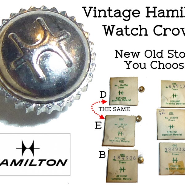 Vintage HAMILTON Watch Replacement Crown. You Choose. Various Styles. Estate Find. NOS Circa 1930s-1960s. Free Shipping