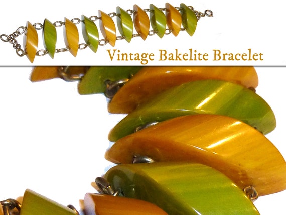 Vintage Bakelite Sliced Links Bracelet. Circa 194… - image 10