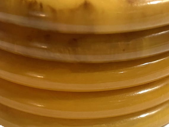 A Stack of FIVE Rounded Bakelite Bangles.  Pretty… - image 2