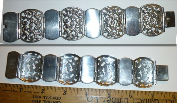 Early  Taxco Mexican Wide Sterling Bracelet. Circ… - image 3