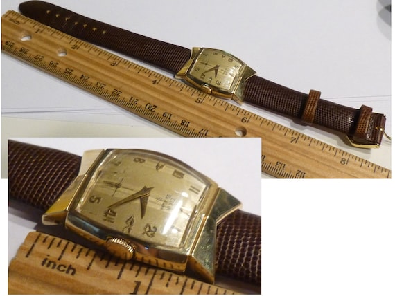 Vintage 14k GOLD Elgin Deluxe Wrist Watch. Fancy … - image 3