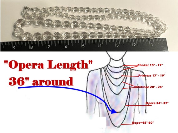 Vintage Clear Opera Length Crystal 36" Necklace. … - image 3