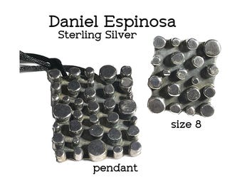 CHOOSE. Daniel Espinosa Sterling Silver Modernist Thick Dots Design. Pendant or Ring. Fine Jewelry Artist From Mexico. Super Heavy Pieces.