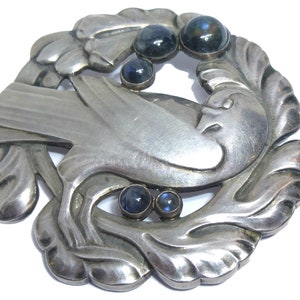 Antique Georg Jensen Vintage Brooch. Sterling Silver Dove Design #70. Earliest Maker&#39;s Mark Circa 1930. Denmark. Vintage  Book Piece.