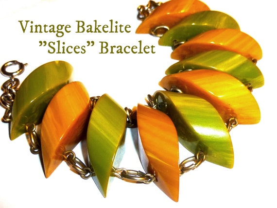 Vintage Bakelite Sliced Links Bracelet. Circa 194… - image 1