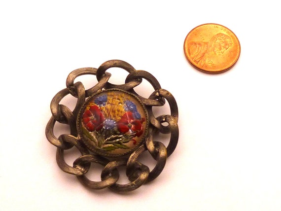 Old Handpainted Bubble Pin. A Bit Ugly, but Inter… - image 3